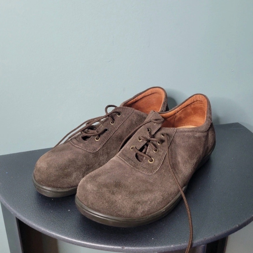 Birkenstock Footprints Brown Suede Lace-Up Casual Shoes size 39